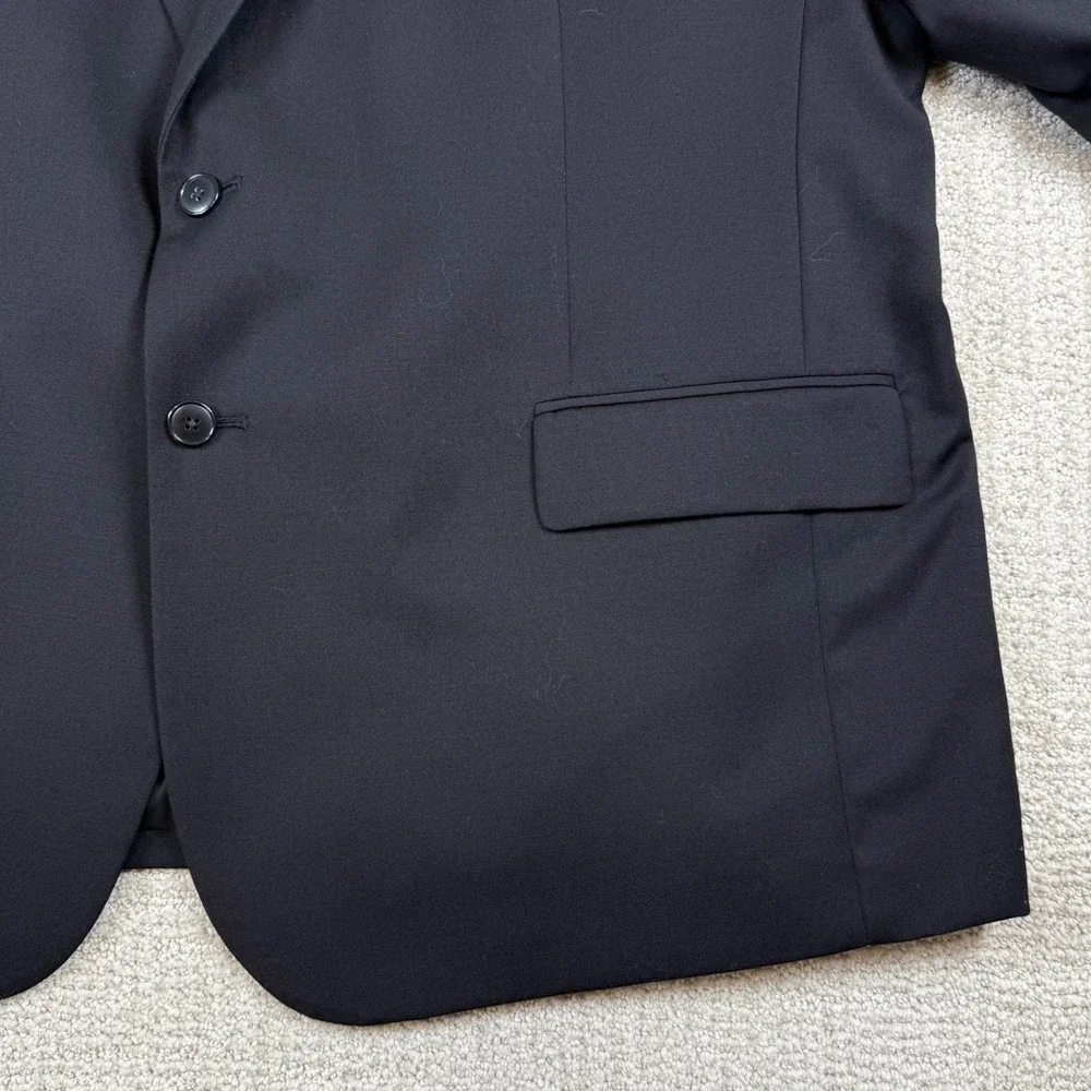 NEW Jos A Bank Mens 48S Black Traveler Regal Fit Wool Blazer Sport Coat